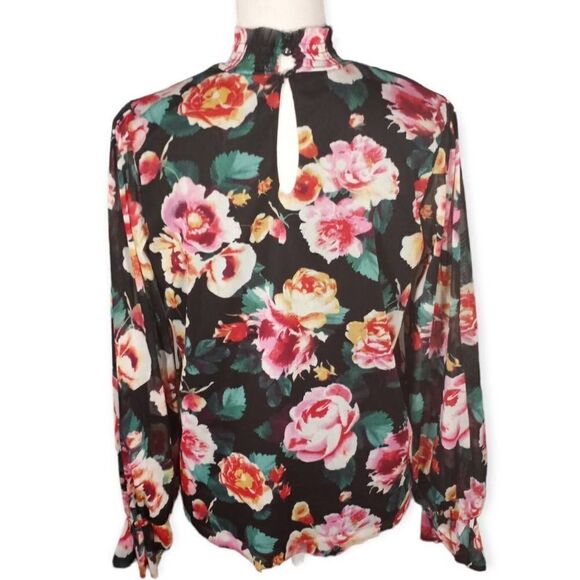 ART CLASS BLACK & PINK FLORAL BLOUSE GIRLS SZ.L EUC - Picture 3 of 5